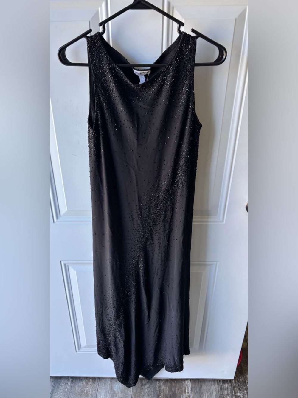 Y2K NWT A Pea In The Pod Maternity Black Beaded Dress Size M Whimsygoth Grunge